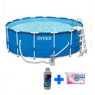 Intex басейн с конструкция Ф457x122 см METAL с филтрация