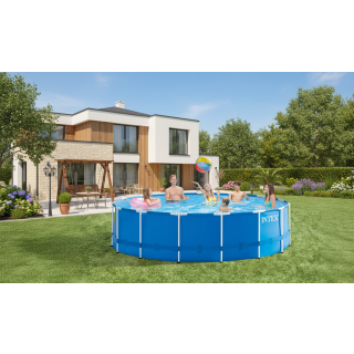 Intex басейн с конструкция Ф457x122 см METAL с филтрация