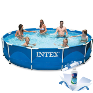 Intex басейн с конструкция Ф457x122 см METAL с филтрация