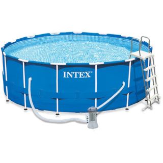 Intex басейн с конструкция Ф457x122 см METAL с филтрация